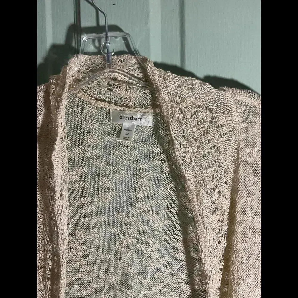 Lightweight Open Knit  Delicate With Scalloped edges  Size 2X - Picture 8 of 12